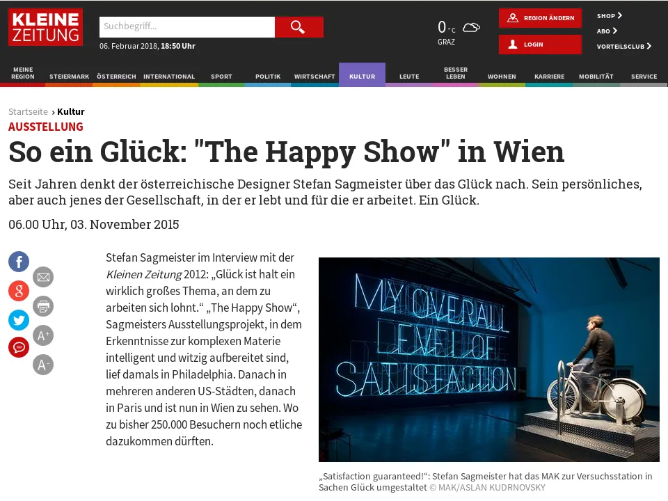 www.kleinezeitung.at - AUSSTELLUNG: So ein Glück: "The Happy Show" in Wien www.kleinezeitung.at - AUSSTELLUNG: So ein Glück: "The Happy Show" in Wien