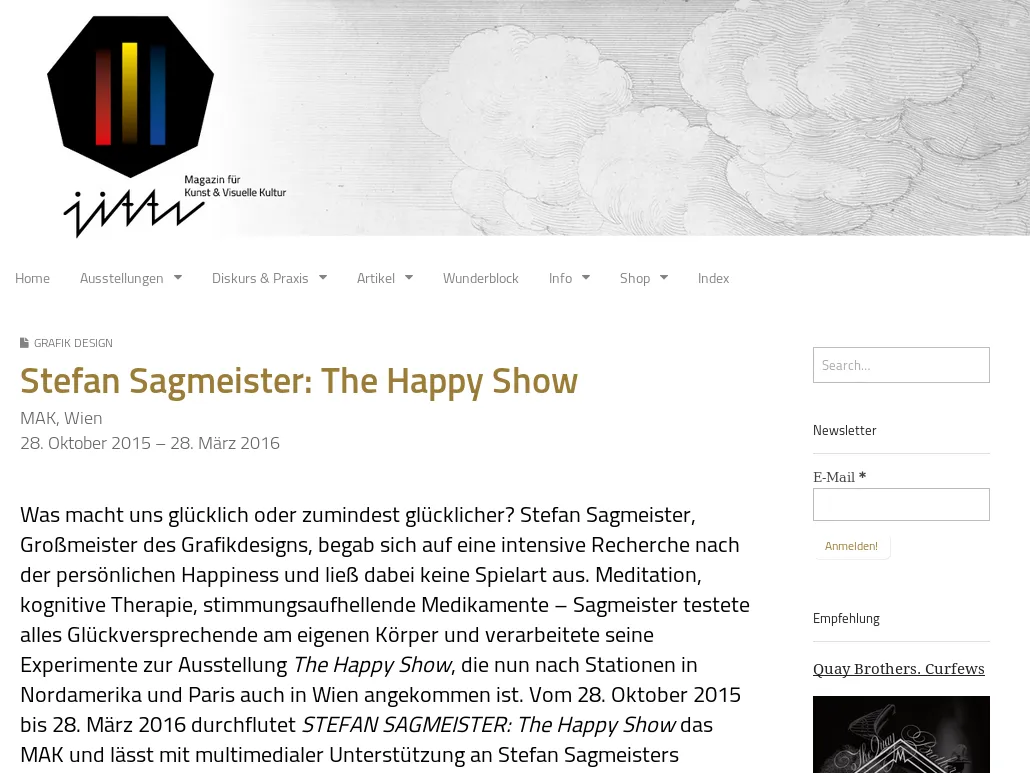 Jitter .Magazin - Stefan Sagmeister: The Happy Show Jitter .Magazin - Stefan Sagmeister: The Happy Show