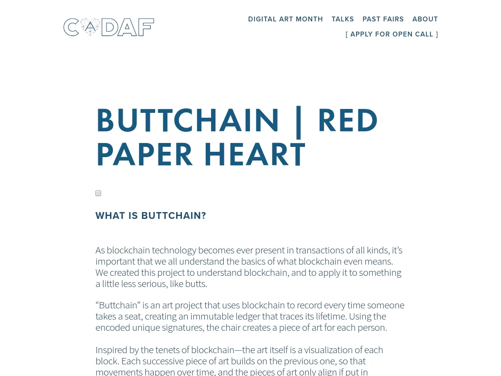 CADAF - CADAF Artist | Red Paper Heart - What is Buttchain? CADAF - CADAF Artist | Red Paper Heart - What is Buttchain?