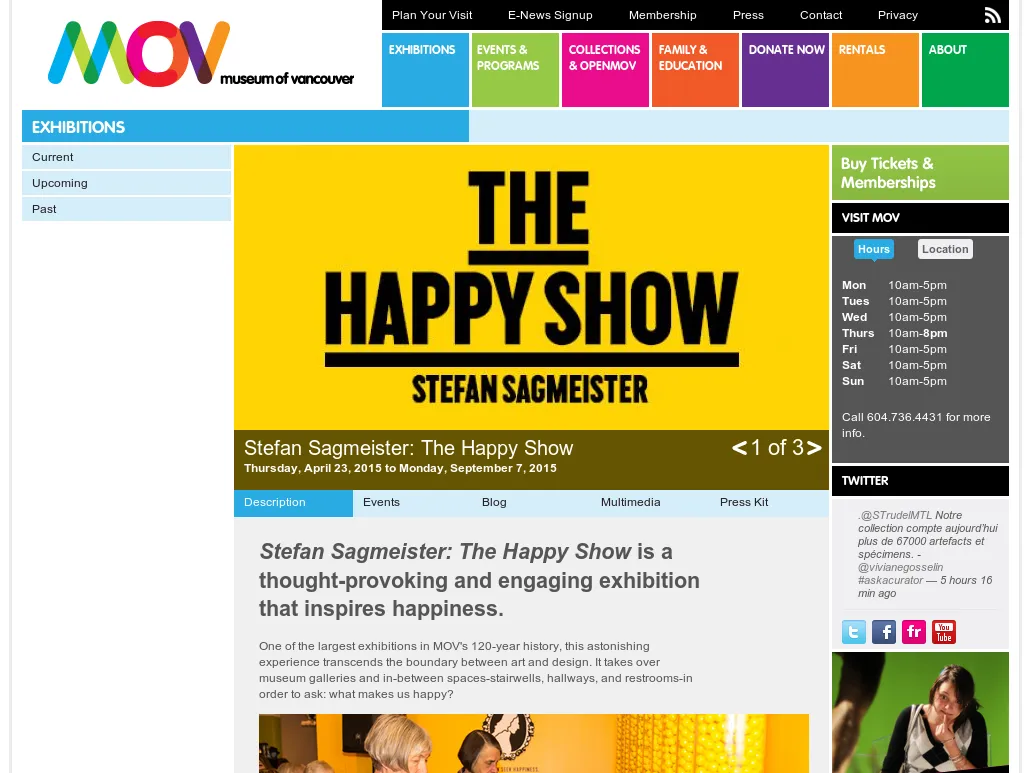 Museum of Vancouver - Stefan Sagmeister: The Happy Show | Museum of Vancouver Museum of Vancouver - Stefan Sagmeister: The Happy Show | Museum of Vancouver