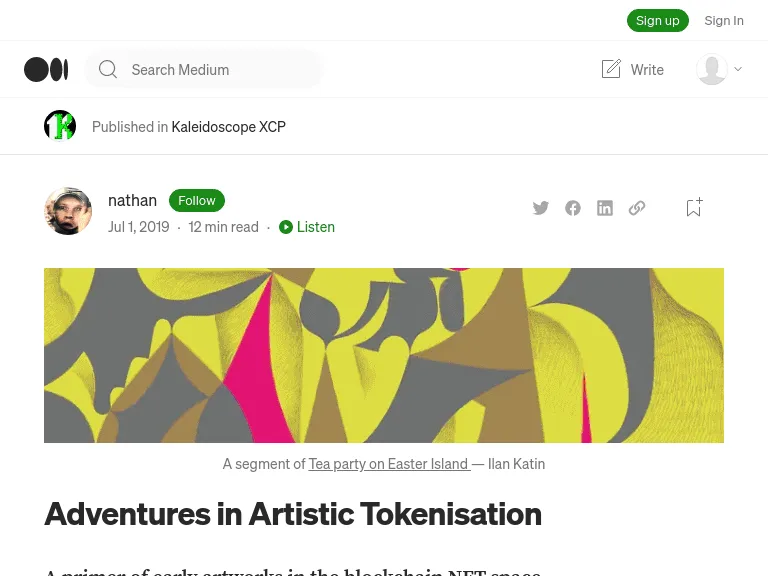 Adventures in Artistic Tokenisation Adventures in Artistic Tokenisation