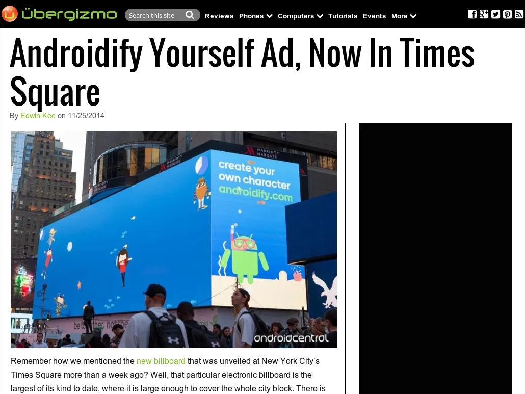 Ubergizmo - Androidify Yourself Ad, Now In Times Square Ubergizmo - Androidify Yourself Ad, Now In Times Square