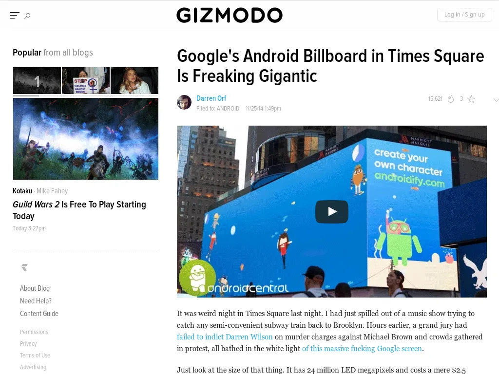 Gizmodo-Google's Android Billboard in Times Square Is Freaking Gigantic Gizmodo-Google's Android Billboard in Times Square Is Freaking Gigantic