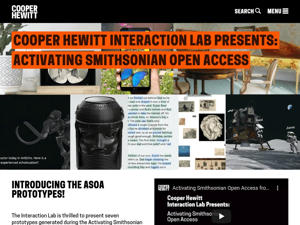 Cooper Hewitt Smithsonian Design Museum - Cooper Hewitt Interaction Lab Presents: Activating Smithsonian Open Access Cooper Hewitt Smithsonian Design Museum - Cooper Hewitt Interaction Lab Presents: Activating Smithsonian Open Access