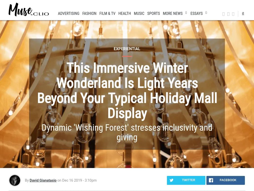 Muse by Clio - This Immersive Winter Wonderland Is Light Years Beyond Your Typical Holiday Mall Display Muse by Clio - This Immersive Winter Wonderland Is Light Years Beyond Your Typical Holiday Mall Display