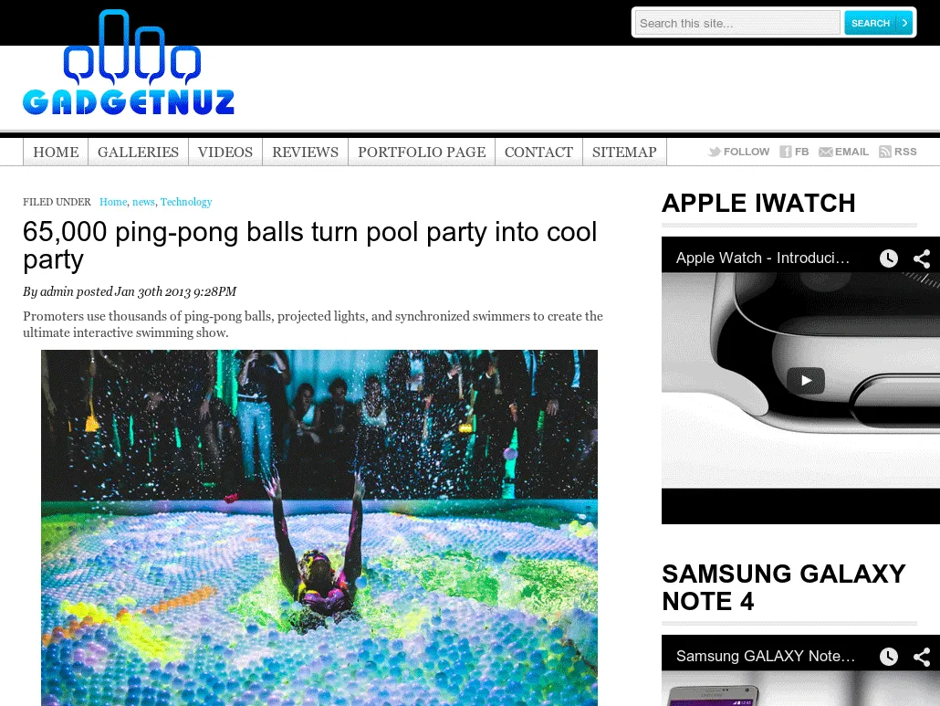 Gadgetnuz - 65,000 ping-pong balls turn pool party into cool party