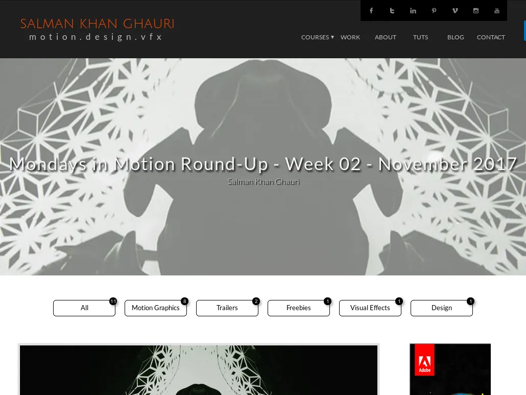 Salman Khan Ghauri | Motion. Design. VFX - Adobe and Foundry Authorized Training Partner UAE - Mondays in Motion Round-Up - Week 02 - November 2017 Salman Khan Ghauri | Motion. Design. VFX - Adobe and Foundry Authorized Training Partner UAE - Mondays in Motion Round-Up - Week 02 - November 2017
