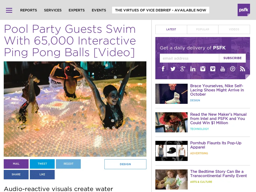 PSFK - Pool Party Guests Swim With 65,000 Interactive Ping Pong Balls