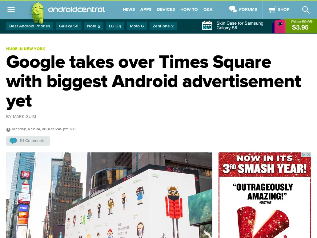 Android Central-Google takes over Times Square with biggest Android advertisement yet Android Central-Google takes over Times Square with biggest Android advertisement yet