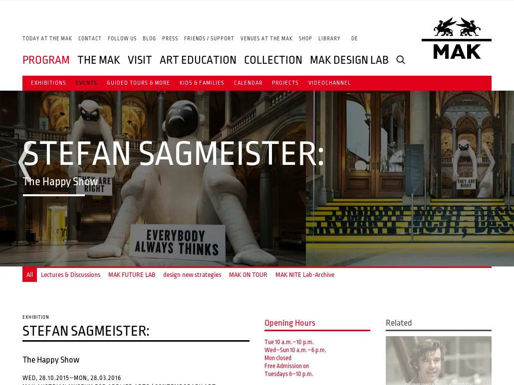 MAK Wien - MAK Museum Wien - MAK Museum Vienna: STEFAN SAGMEISTER - The Happy Show