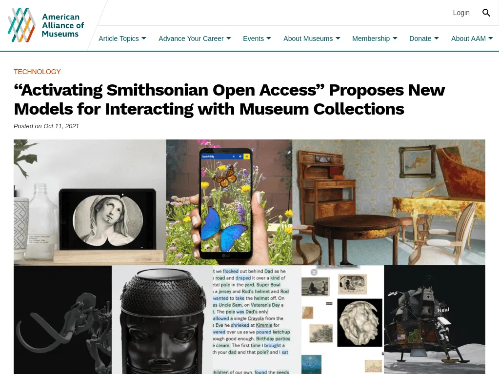 American Alliance of Museums - “Activating Smithsonian Open Access” Proposes New Models for Interacting with Museum Collections American Alliance of Museums - “Activating Smithsonian Open Access” Proposes New Models for Interacting with Museum Collections