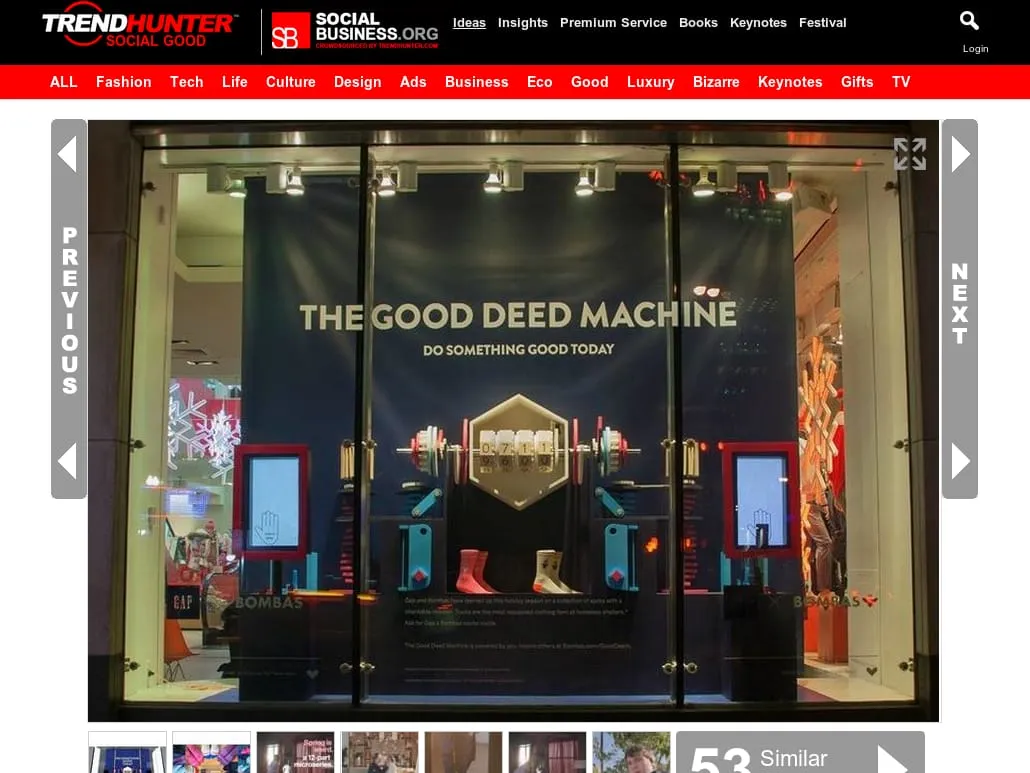 Trend Hunter - The Bombas & Gap Campaign Consists of a Good Deed-Powered Machine Trend Hunter - The Bombas & Gap Campaign Consists of a Good Deed-Powered Machine