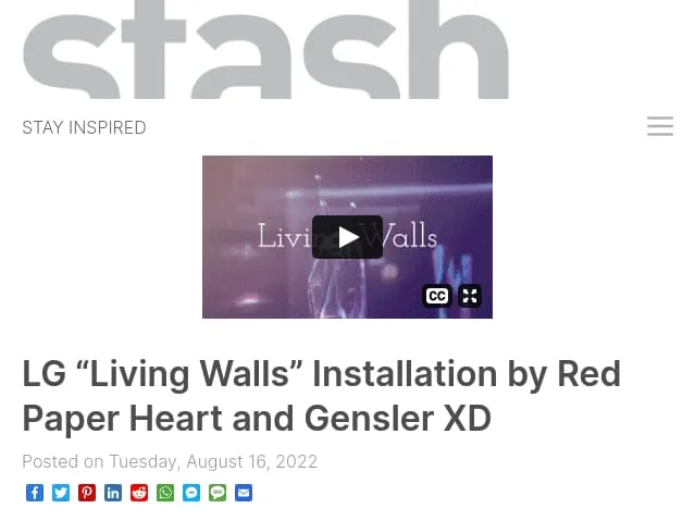 STASH - LG "Living Walls" Installation by Red Paper Heart and Gensler XD STASH - LG "Living Walls" Installation by Red Paper Heart and Gensler XD