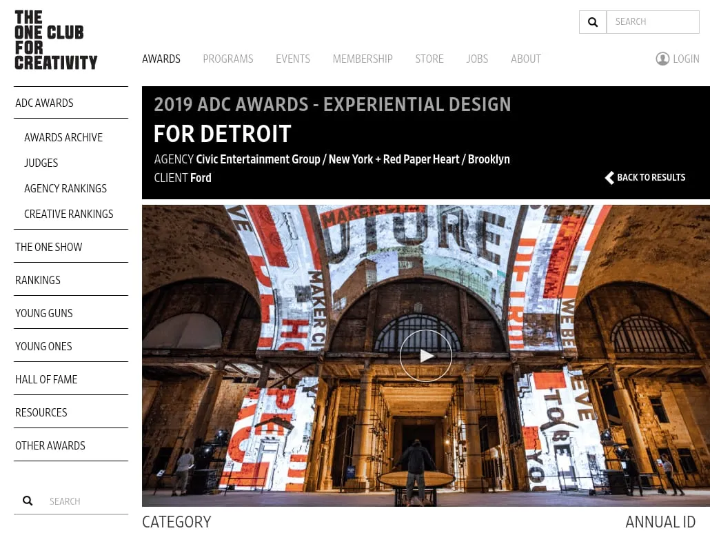 The One Club - Ford / For Detroit The One Club - Ford / For Detroit