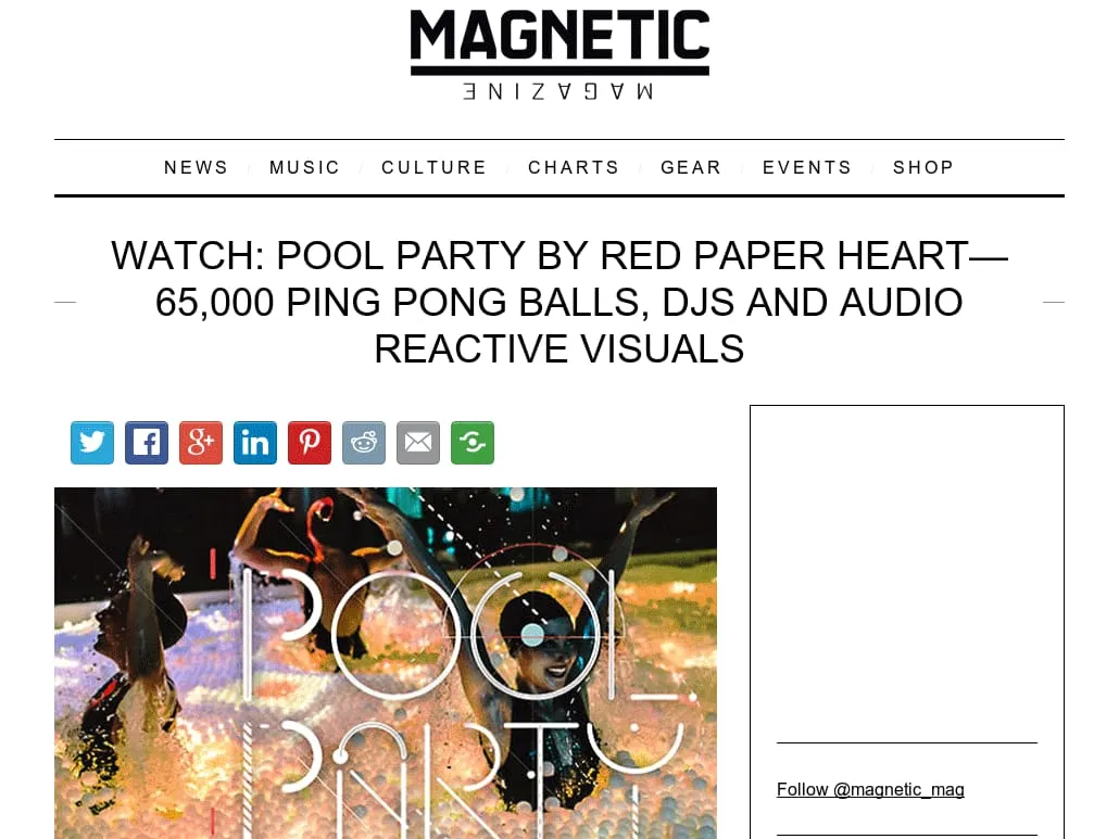 Magnetic Magazine - Watch: Pool Party by Red Paper Heart—65,000 Ping Pong Balls, DJs and Audio Reactive Visuals