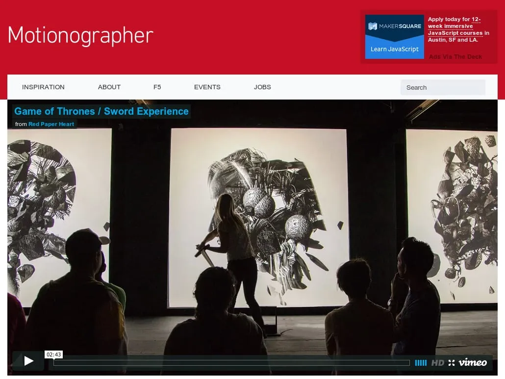 Motionographer - Game of Thrones: Sword Experience Motionographer - Game of Thrones: Sword Experience
