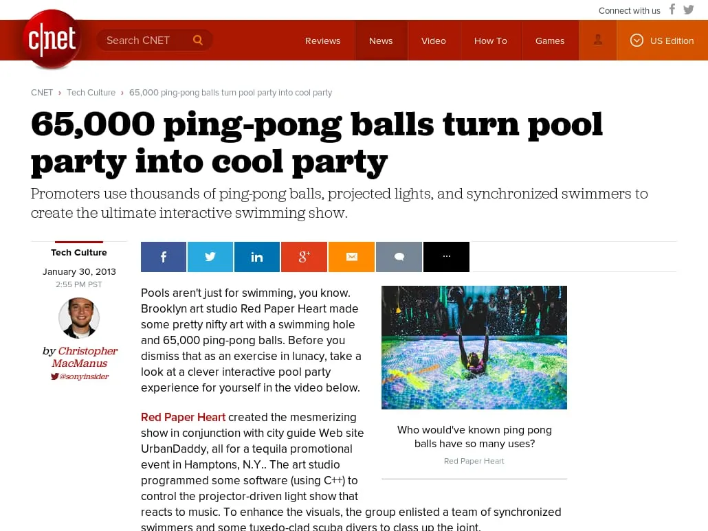 C|Net - 65,000 ping-pong balls turn pool party into cool party