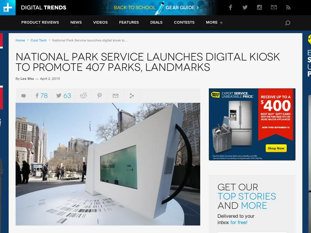 Digital Trends - National Park Service launches digital kiosk to promote 407 parks, landmarks