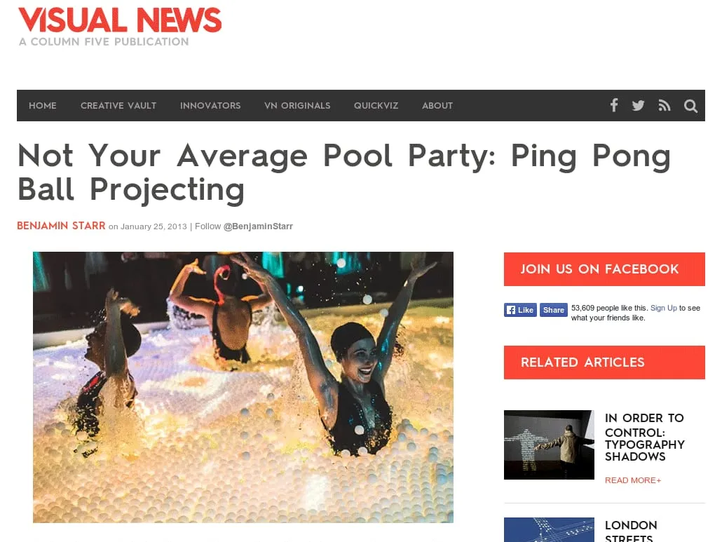 Visual News - Not Your Average Pool Party: Ping Pong Ball Projecting