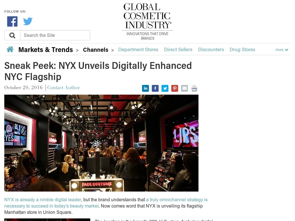 Global Cosmetic Industry - Sneak Peek: NYX Unveils Digitally Enhanced NYC Flagship Global Cosmetic Industry - Sneak Peek: NYX Unveils Digitally Enhanced NYC Flagship