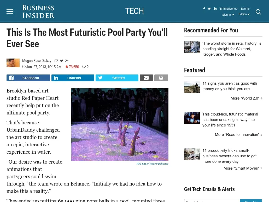Business Insider - This Is The Most Futuristic Pool Party You'll Ever See