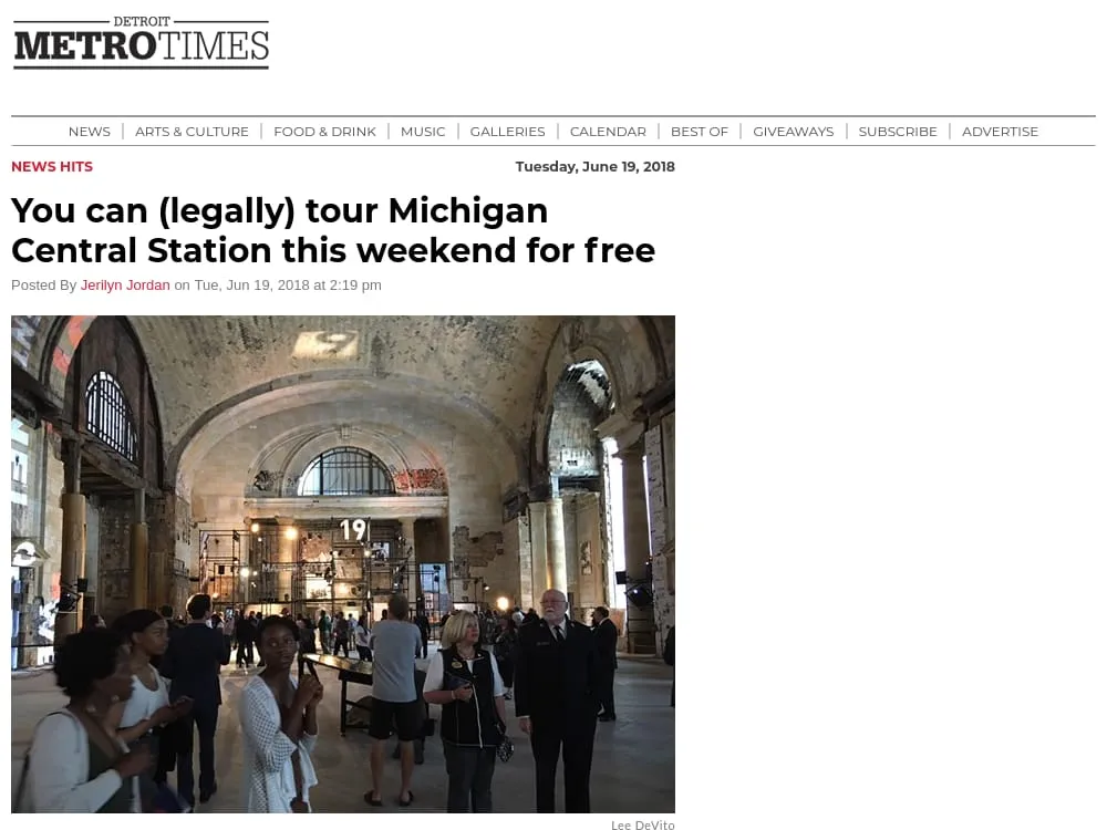 Detroit Metro Times - You can (legally) tour Michigan Central Station this weekend for free Detroit Metro Times - You can (legally) tour Michigan Central Station this weekend for free