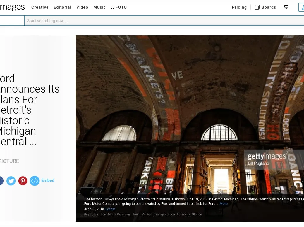 Getty Images - Ford Announces Its Plans For Detroit's Historic Michigan Central Station Getty Images - Ford Announces Its Plans For Detroit's Historic Michigan Central Station