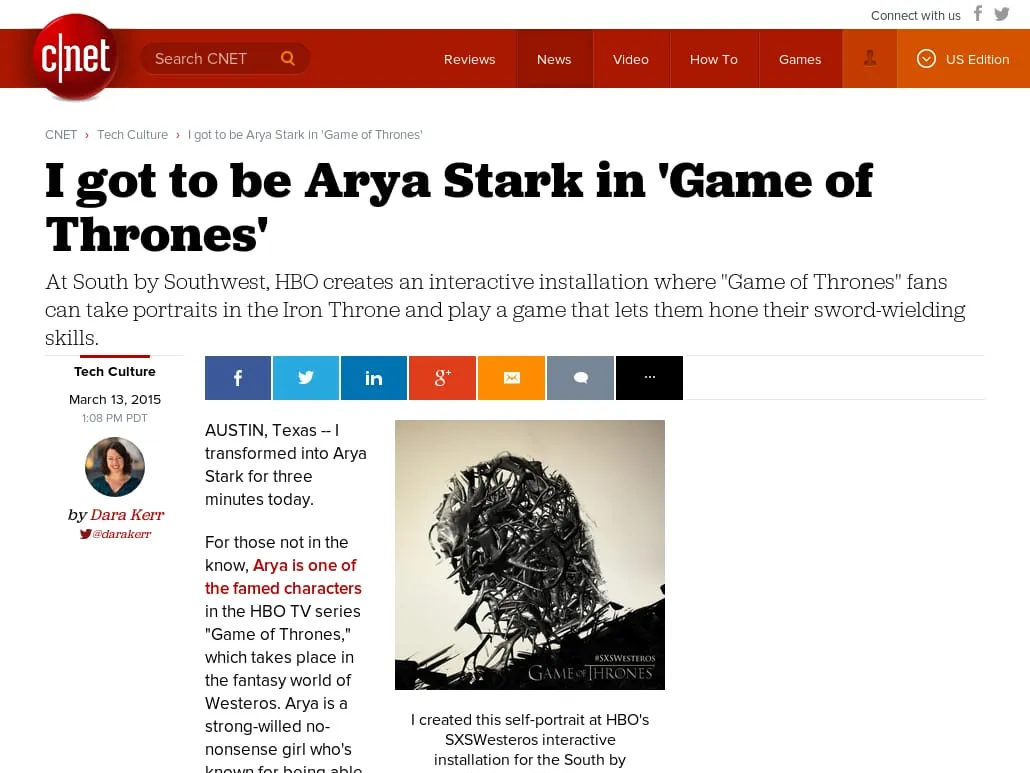 C|Net - I got to be Arya Stark in 'Game of Thrones' C|Net - I got to be Arya Stark in 'Game of Thrones'