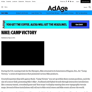 Advertising & Marketing Industry News - AdAge - Nike: Camp Victory Advertising & Marketing Industry News - AdAge - Nike: Camp Victory