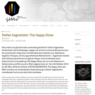 Jitter .Magazin - Stefan Sagmeister: The Happy Show Jitter .Magazin - Stefan Sagmeister: The Happy Show