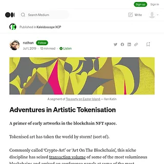 Adventures in Artistic Tokenisation