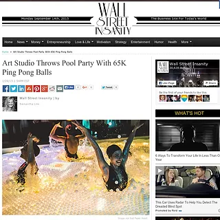 Wall Street Insanity - Art Studio Throws Pool Party With 65K Ping Pong Balls Wall Street Insanity - Art Studio Throws Pool Party With 65K Ping Pong Balls