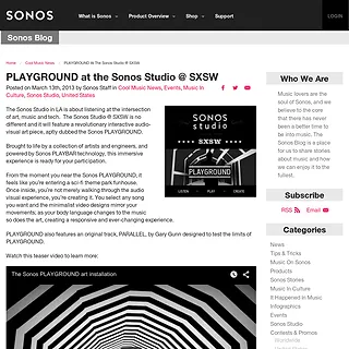 Sonos - PLAYGROUND at the Sonos Studio @ SXSW