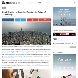 The Creators Project - Smell-O-Vision Is Back (And Possibly the Future of Storytelling) The Creators Project - Smell-O-Vision Is Back (And Possibly the Future of Storytelling)