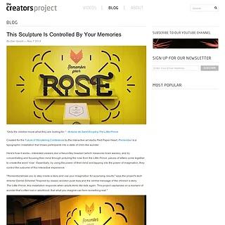 The Creators Project - This Sculpture Is Controlled By Your Memories