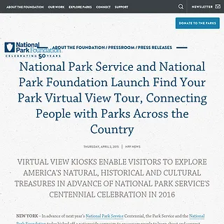 National Park Foundation - National Park Service and National Park Foundation Launch Find Your Park Virtual View Tour, Connecting People with Parks Across the Country National Park Foundation - National Park Service and National Park Foundation Launch Find Your Park Virtual View Tour, Connecting People with Parks Across the Country
