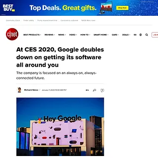 C|Net - At CES 2020, Google doubles down on getting its software all around you
