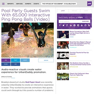 PSFK - Pool Party Guests Swim With 65,000 Interactive Ping Pong Balls PSFK - Pool Party Guests Swim With 65,000 Interactive Ping Pong Balls