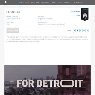 VEGA DIGITAL AWARDS - Vega Awards | Canopus Winner | For Detroit