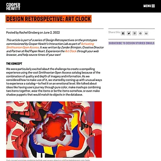 Cooper Hewitt Smithsonian Design Museum - Design Retrospective: Art Clock