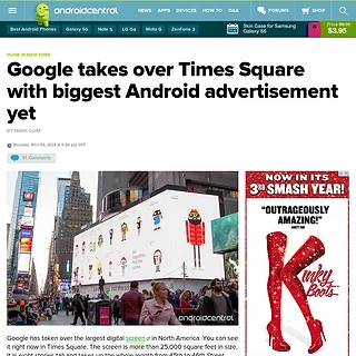 Android Central-Google takes over Times Square with biggest Android advertisement yet