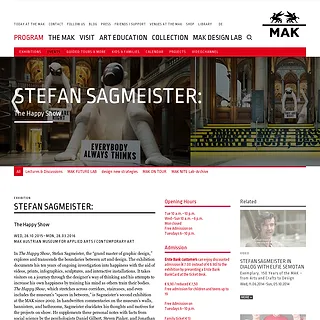 MAK Wien - MAK Museum Wien - MAK Museum Vienna: STEFAN SAGMEISTER - The Happy Show MAK Wien - MAK Museum Wien - MAK Museum Vienna: STEFAN SAGMEISTER - The Happy Show