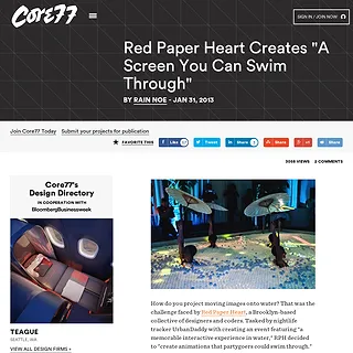 Core77 - Red Paper Heart Creates "A Screen You Can Swim Through" Core77 - Red Paper Heart Creates "A Screen You Can Swim Through"