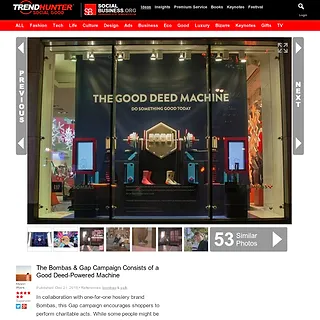 Trend Hunter - The Bombas & Gap Campaign Consists of a Good Deed-Powered Machine