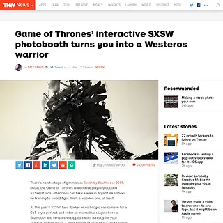 The Next Web - GoT's SXSW Photobooth Turns You Into a Westeros Warrior
