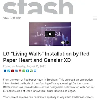 STASH - LG "Living Walls" Installation by Red Paper Heart and Gensler XD