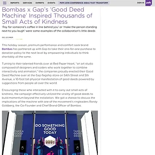 PSFK - Bombas x Gap's 'Good Deed Machine' Inspires Kindness