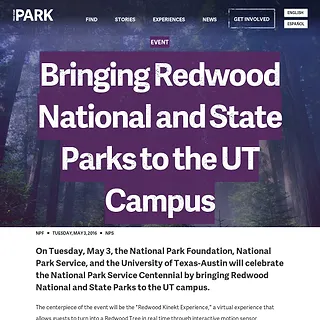 Find Your Park - Bringing Redwood National and State Parks to the UT Campus | Find Your Park Find Your Park - Bringing Redwood National and State Parks to the UT Campus | Find Your Park