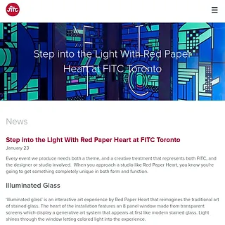 FITC - Step into the Light With Red Paper Heart at FITC Toronto