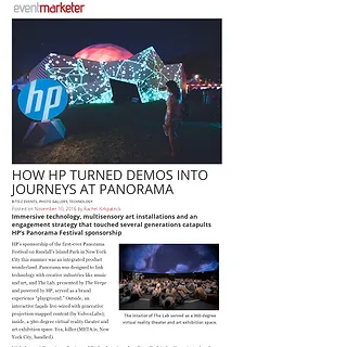 Event Marketer - HP Demos Offer Participatory Journeys at Panorama Festival